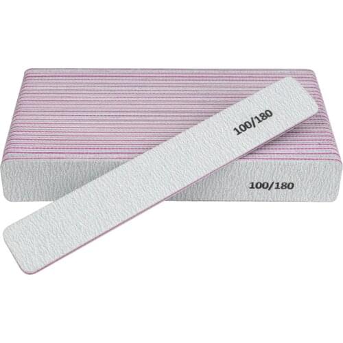 25pcs Gray Sanding lime a ongle professionel Nail File 100/180 Square Style Washable Sandpaper Buffers Grinding Manicure Buffer