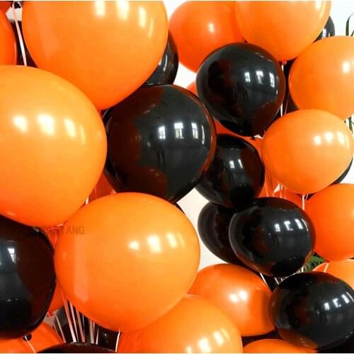 30pcs 10Inch Latex Balloons Orange Black Holloween Wedding Baloons Birthday Balloons Balls Child Toys Gifts For Party Decoration