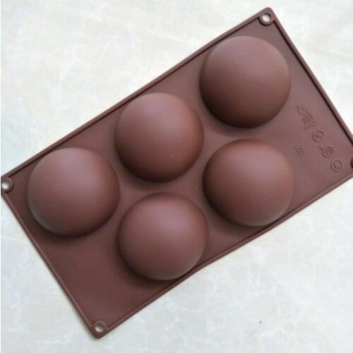 50pcs 5 DIY Cavity Half Sphere Circle Silicone Chocolate Cupcake Cake Mold Cake Baking Pan Decorative Cake Mould Tool