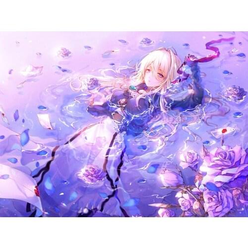 5D DIY Diamond Painting Violet Evergarden Anime Diamond Embroidery Sale Cross Stitch Mosaic Home Decorative