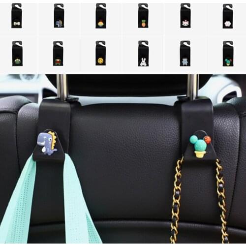 Car Cute Hooks Auto Cartoon Animal Seat Back Organizer Clip Multifunction Storage Hanger Holder Hook Decorations Car Accessories