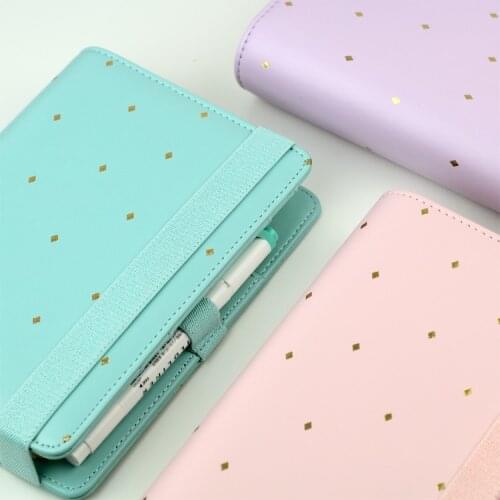 New Arrive Star JM Polka Dot 6 loose leaf Notebook A5 A6 Organizer Planner With Elastic Bind Match Dokibook Filler