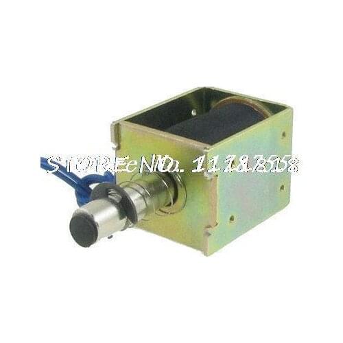 DC 24V 0.48A Push Type Linear Motion Open Frame Solenoid 18mm Stroke