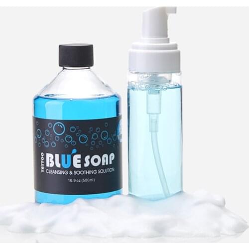 Quality Blue Soap With Tattoo Bottle Diffuser Squeeze Bottle Cleaning Soothing Solution Blue Algae Soap Tattoo Cleaning Supplies