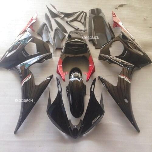 Parts ABS plastic fairing kit fit for YAMAHA YZF R6 03 04 05 All black YZF R6 2003 2004 2005 New fairings set