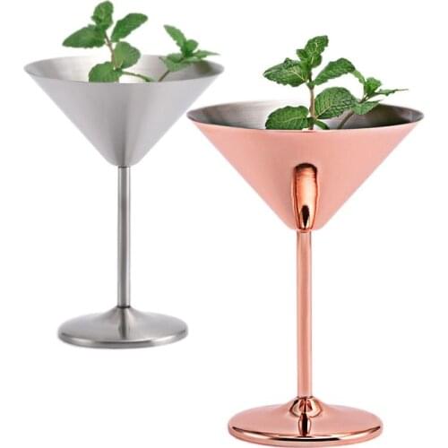 Creative 304 Stainless Steel Cocktail Glass Tall Wine Glass Wine Glass Metal Bar Champagne Glass Customizable LOGO