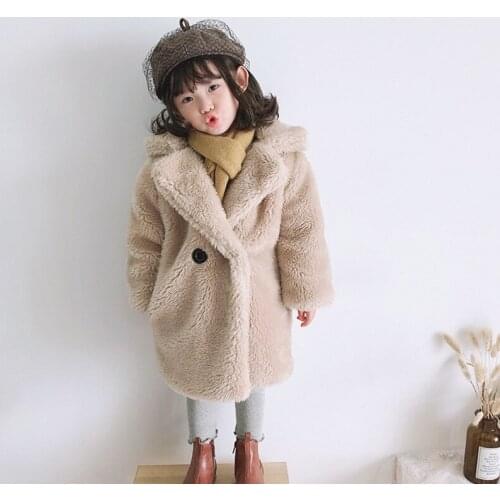2T to 12 Years Girls Jacket Winter Baby Warm Coat Faux Fur 2020 New Toddler Clothes Plus Velvet Children Outfit Thicken,#5728