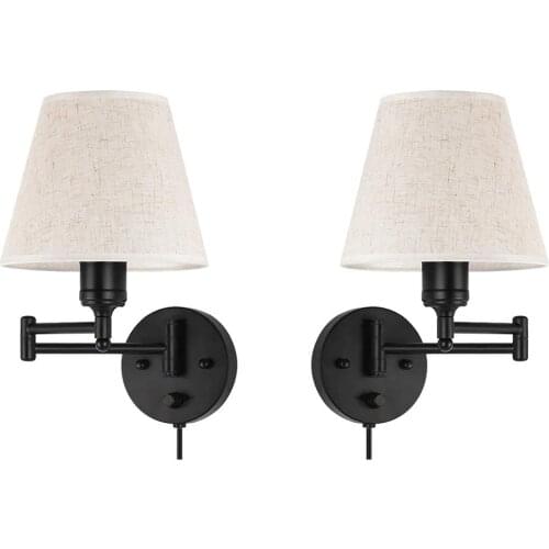 2 Packs Wall Lamp Head Wall Sconce Lights Elegant Retro Hotel Bedroom Bedside Light Lampshade Home Decor Without Bulb