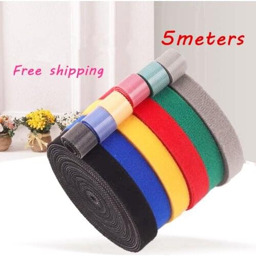 5meters*1cm Nylon Cable Ties Power Wire Loop Tape Multifunction Nylon Straps Fastener Reusable Magic Tape Wire finishing