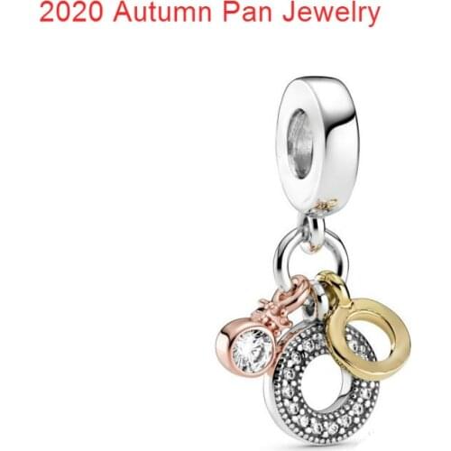 NEW! 2020 Autumn 925 Sterling Silver Beads Heart O Pendent Dangle Charm Fit Original pandora Bracelets Women DIY Student Gift