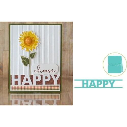 New Block Word Happy Metal Cutting Dies Stencil for DIY Scrapbooking Photo Album Embossing Paper Cards Decorative Crafts Die Cut