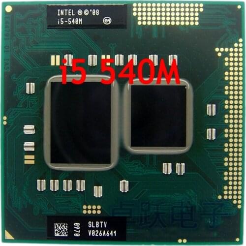 Original intel CPU laptop i5-540M cpu 3M Cache 2.53 GHz to 3.066 GHz i5 540M PGA988 processor Compatible HM57 HM55 QM57