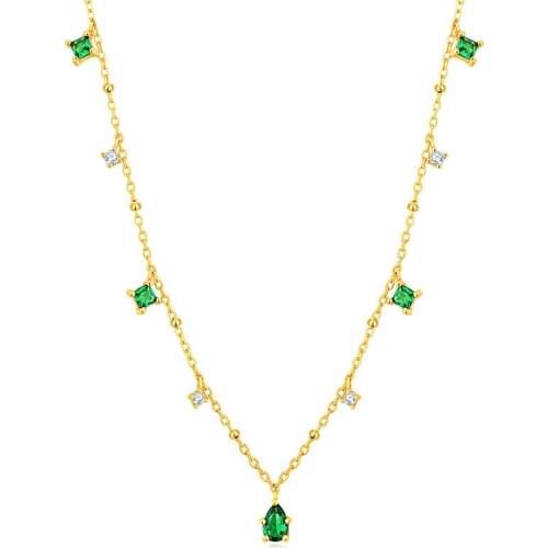 925 Sterling Silver 4A Green Zircon Collar Necklace Ladies Chic Elegant Sen Style Luxury Necklace Holiday Jewelry