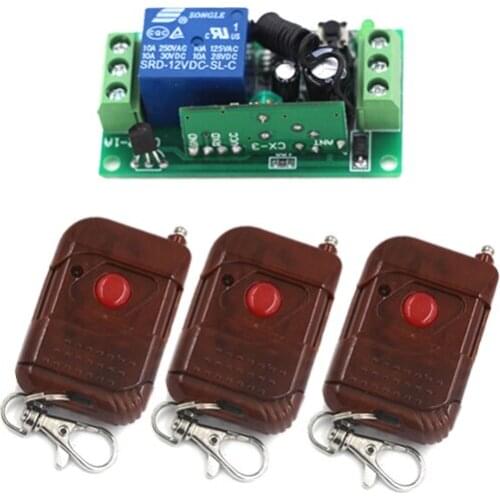 Best Quality Mini Radio Remote Control Switch RF Receiver 3Transmitter 315/433 LED Light Lamp Remote ON OFF Push