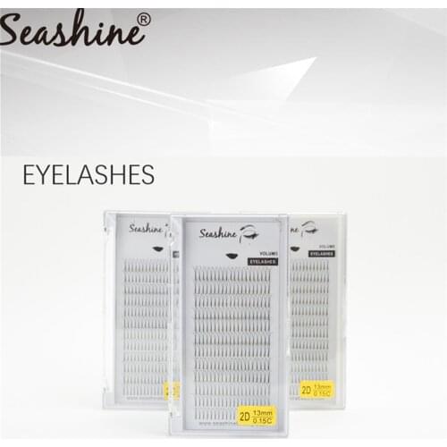 Seashine 1 Tray 2D-7D Volume Fans Long Stem Faux Clis Eyelash Extension Premade Fans Russian Volume Lashes Extension Supplies