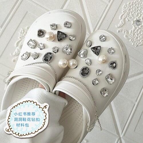 Luxury Croc Alloy chain designer crocodile JIBZ Croc shoe Charms accessories garden shoes clogs shoe buckle DIY Grace girl gift