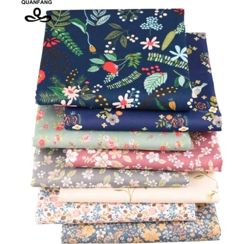 8 Pcs/Lot Flowers&PlantsSeries Twill Cotton Fabric For Sewing DIY Quilting Baby Children Sheet Pillow ,Cushion Toys , Material
