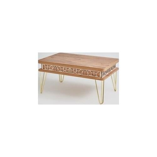 Modern lux Angel Lux Gold Metal Flip Smart Coffee table, Desk, Dining table, Pine Gold coffe table