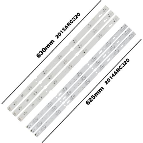 15PCS 7LED 625mm LED backlight strip for 2015ARC320 2014ARC320 3228 B07 32CLE6525BG 32VLE6520-BH LM41-00100A 00175A 32VLE6520-BH