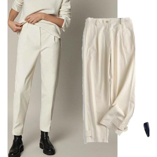 Jenny&Dave Loose Trousers Women England Vintage Fashion Simple Solid Harem Cargo Pants Women Pantalones Mujer Pantalon Femme