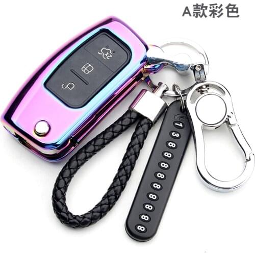 Zinc alloy Key Remote Cover Case Protect For Ford Fiesta Focus 2 Ecosport Kuga Escape 3 Buttons Car Flip Key Accessaries