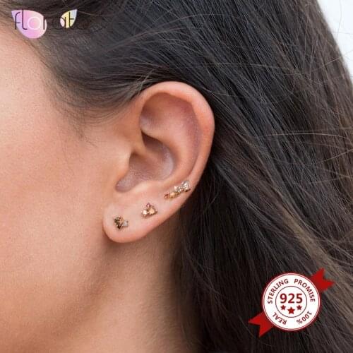 Charming Crystal Stud Earrings for Women 925 Sterling Silver Ear Needle Earrings for Girls Exquisite Wedding Gift Jewelry