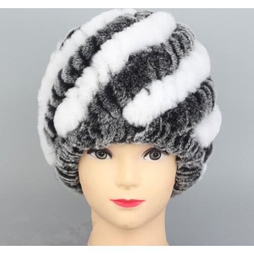 Women Winter Fur Hats Warm High Quality Natural Rex Rabbit Fur Beanie Wholesale Retail Winter Rabbit Fur Hats For Women