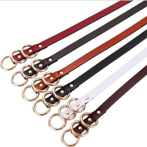 Womens Casual Three Round Buckle Faux Leather Wide Waistbelt Trend Decorative Childrens Belt Jeans Wild Womens Belt