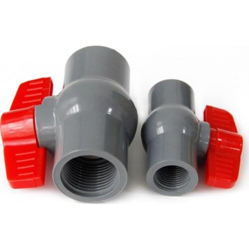 1/2" 3/4" 1" 1-1/4" 1-1/2" BSP Female Thread Gray PVC Ball Valve Coupler Adapter Water Connector For Aquarium Fish Tank