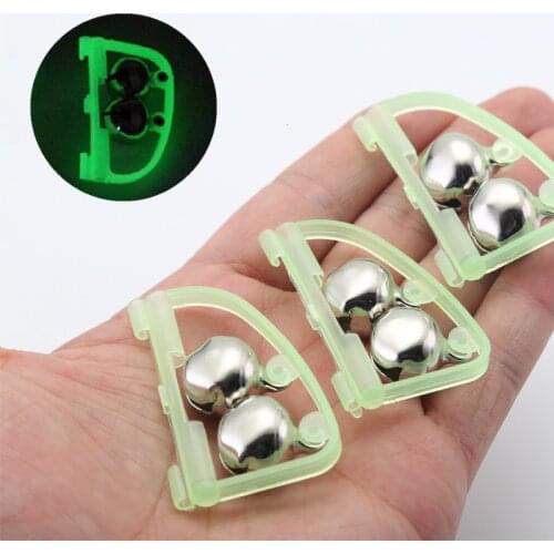 1/3/5/10PCs Luminous Light Twin Bells Clip On Night Fishing Tools Rod Bite Alarm Portable Fast Rod Pesca Tackle Accessories