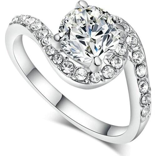 18K ROSE GOLD GEMSTONES 925 SILVER COLOR RING FOR WOMEN WEDDING ENGAGEMENT RINGS AAA ZIRCON DIAMOND RING FINE JEWELRY PARTY GIFT