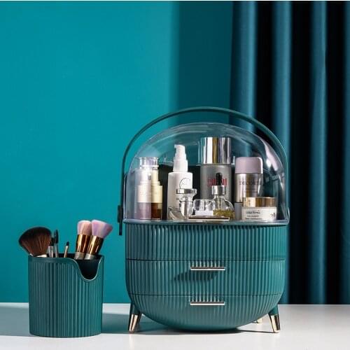 2pcs Set Capacity Cosmetic Storage Box Waterproof Dustproof Bathroom Desktop Beauty Makeup Organizer Skin Care Storage Drawer