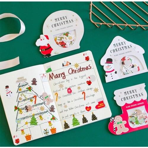 40/45Pcs/Set Diy Paper Kawaii Stickers Merry Christmas Travel Diary Planner Decorative Stickers Craft Stationery Stickers