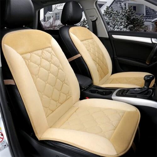 Plush Car Seat Covers Cushion 4 Season General Front Mat Cover Car Anti-Slip Breathable for Car Automobiles Interior Accessories