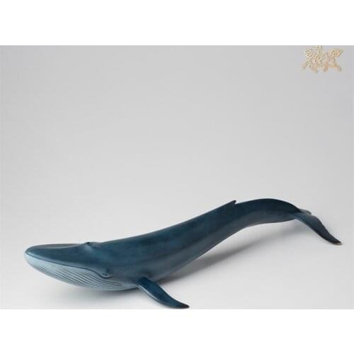Home Company SHOP BAR TOP High grade decorative art Bronze carving Good luck Blue whale Fish bring fortune GOOD LUCK statue
