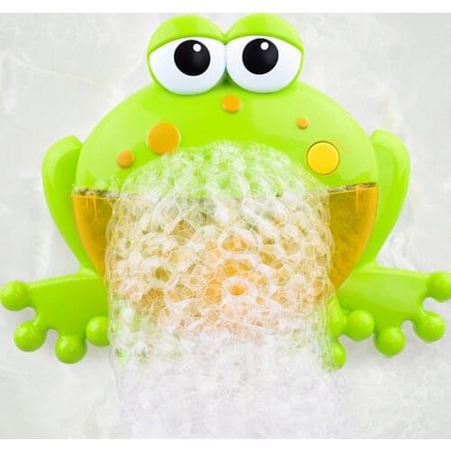 Kids Cartoon Frog Automatic Bubble Soap Machine Maker Toy Music Bath Blower Toys Showers Bathtub Soap Baby Water Play Funny Toys