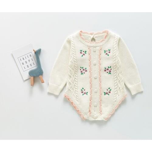 Cute Newborn Unisex Clothes Long Sleeve Baby Rompers Flower Print Infant Cotton Soft Boys&Girls Jumpsuit Costume Body Suit