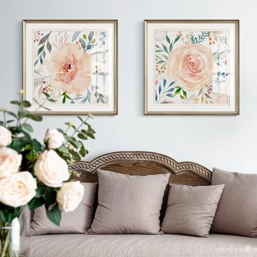 EECAMAIL Diamond Art Painting Modern American Pink Flower Decorative Painting Full Diamond Cross Stitch No Frame