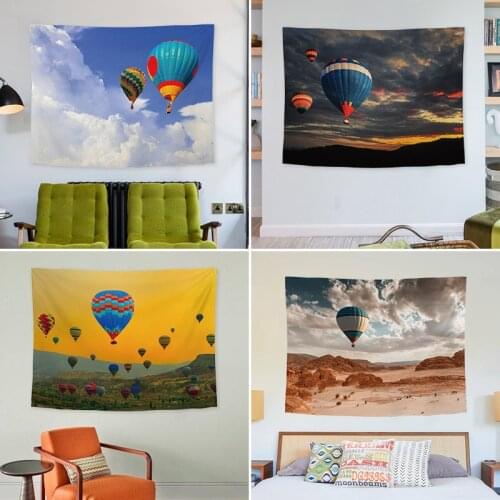 Hot Air Balloon Background Cloth Rectangle Tapestry Beach Towel Wall Hanging Beach Throw Rug Carpet Home Decor