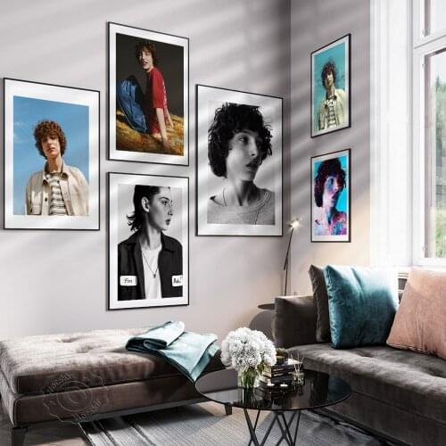 Finn Wolfhard Hot Movie Star Poster Modern Abstract Prints Wall stickers Canvas Painting for Fans Bedroom Living Room Home Decor
