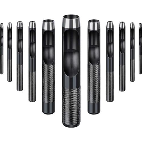 Hot 11Pcs Round Hole Punch Set For Watch Band, Leather, Gasket Belt, Fabric, Canvas Clothes, Eyelet(1-10Mm) Round Hollow