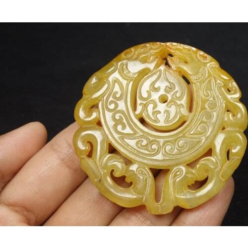 Chinese Nephrite culture dragon Good luck stone God Buddhism Bless Stone crafts unique Medieval Stone Collection Gift