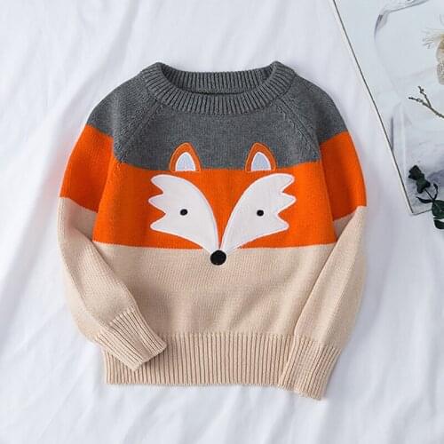Cute Kids Knitting Pullovers Tops Children Clothing Cartoon Long Sleeve Sweaters Autumn Winter Baby Girls Boys Sweaters Coat