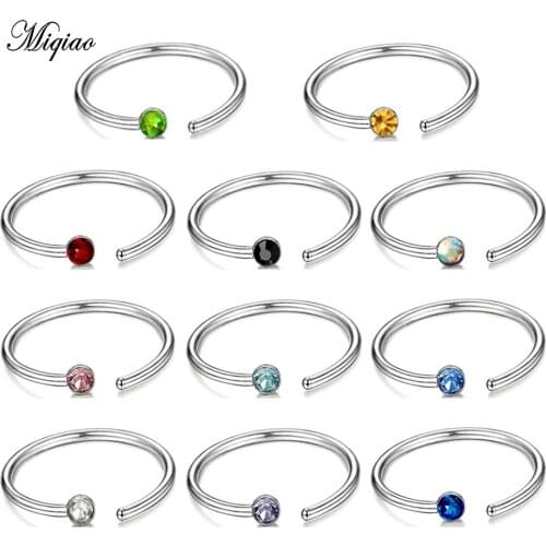 Miqiao 2pcs Fashion New C-shaped Nose Ring Stainless Steel Body Exquisite Piercing Jewelry