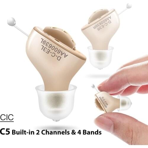 Mini Invisible Hearing Aid Amplifier Rechargeable In Ear Small Sound Headphone Hearing Aid For Seniors Severe Loss Earbud Device