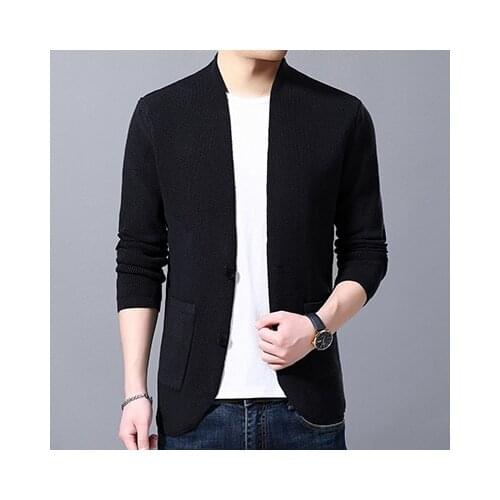 2019 New Autumn Spring Fashion Mens Outwear Sweater Men Cardigan Sweaters Blazer Version Coats Man Jackets Slim Fit