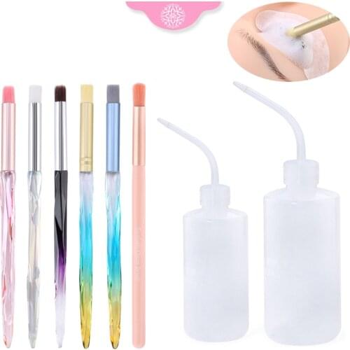 New Crystal Eyelash Cleaning Brush Clean Washing Bottle Elbow Long Tube Narrow Mouth Beauty Care Makeup Tool Lashes Accessories