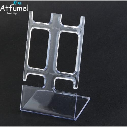 Wholesale L Shape Acrylic Double Watch Display Holder Stand Chain Jewelry Shelf Rack Wristwatch Organizer Easel Stand 10Pcs