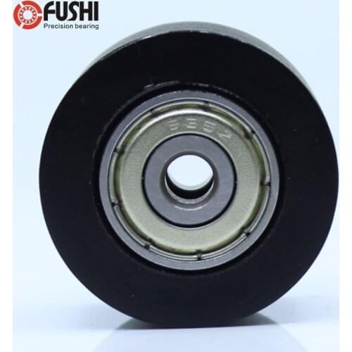PU 635 bearing 5*35*30 mm Shaft 5mm Sliding doors Roller With Two Bearings Polyurethane Guiding Wheel Pinch Roller