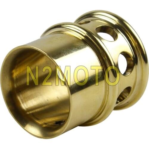 Billet Brass Motorcycle Drilled 1 3/4" Exhaust Tips Removable 2" Exhaust Pipe Plug Tip for Harley Triumph Chopper Bobber XS650